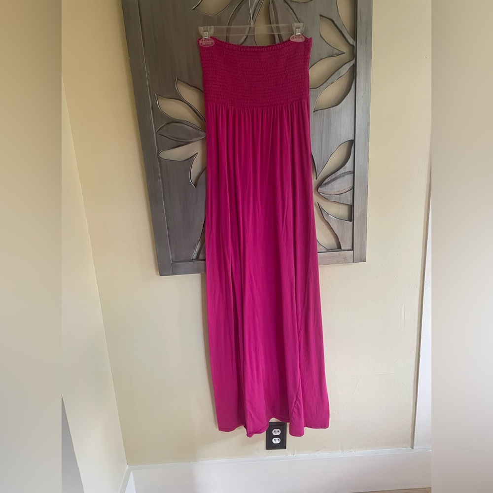Michael Stars Pink Strapless Maxi Dress One Size Fits Most